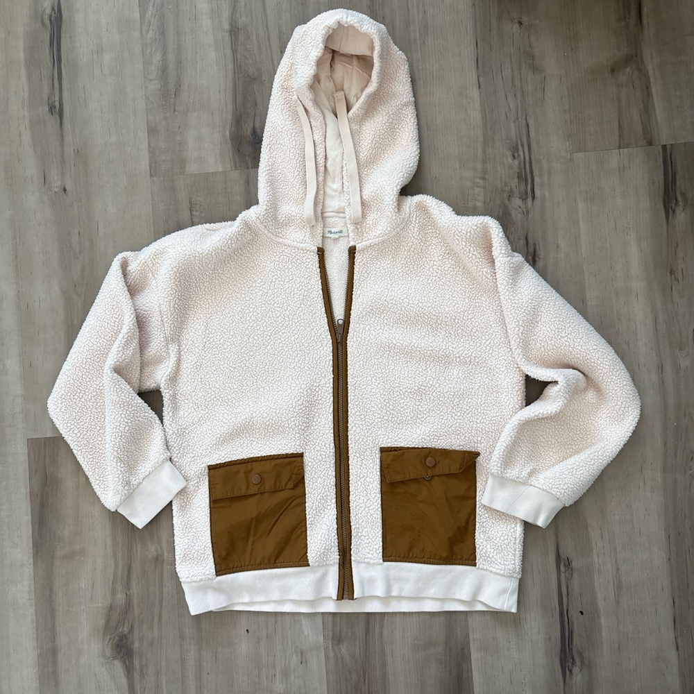 Madewell Cream and Brown Kids Hoodie